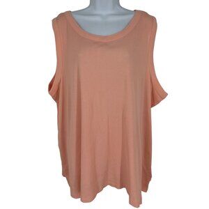 Lands End Lot of 2 Sleeveless Rib Knit Relaxed Fit Tank Tops Women's Size 3X